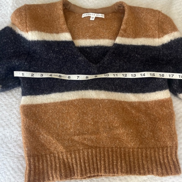 Veronica Beard Emilia Striped V-Neck Sweater - Picture 10 of 11